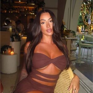 Chocolate Mesh Mini Dress